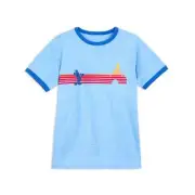 Disney Store Mickey Mouse Castle Blue Ringer Tee Sz S Small 7-8 NWT