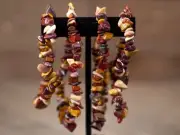 MOOKAITE JASPER Crystal Bracelet - Chip Beads - Beaded Handmade Jewelry, E1772