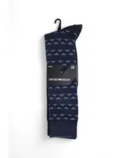 Emporio Armani Underwear Eagle Socks 2 Pack Crew Socks Men Blue Underwear