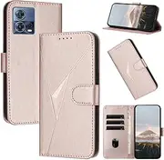 Compatible with Motorola Moto S30 Pro 5G Phone Cover, Magnetic Closure Wallet Phone Compatible with Motorola Edge 30 Fusion 5G Flip Kickstand Case Green