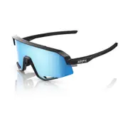 100% Slendale Sunglasses Matte Black HiPER Blue Mirror Lens