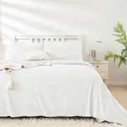2000TC Bamboo Cooling Quilt Cover Set Comfort Soft Touching All Size White