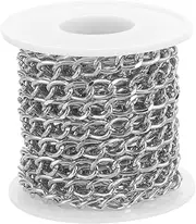[KALLORY] Metal Chain Accessories Necklaces Chain Spool Pendants Gemstones Chains Kits Lip Link Chain for Jewelry Making Beads for Jewelry Making Jewelry Making Kit Clasps Silver