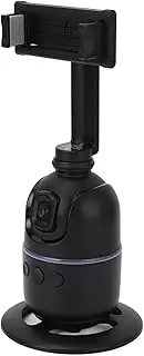 Auto Face Tracking Phone Holder, 360 Degree Rotatable Desktop Phone Holder for Vlogging Live Streaming, No App Required, Support Gesture Control, Rechargeable Black