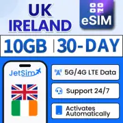 UK & Ireland eSIM - 10GB High-Speed, 30 Day /Travel SIM