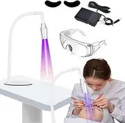 Uv Lash Light UV Glue Curing Light with Foot Switch Portable UV LED Table Lamp Quick Dry 395-400nm LED Nail Lamp Adjustable Angle & Light Spot Size Gooseneck Uv Lamp for Nails,Eyelash Extension