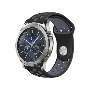 【Timo】SAMSUNG三星 Galaxy Watch 46mm通用 撞色矽膠洞洞錶帶(錶帶寬度22mm)