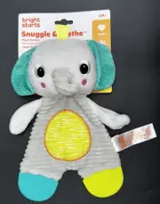 Bright Starts Snuggle & Teethe Gray Elephant Plush Teething Toy Crinkle Lovey