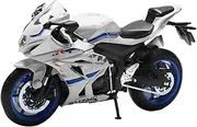 Finished Scale Model 1:12 for Suzuki GSX-R1000 Diecast Alloy Motorcycle Model Collect Hobby Ornaments Vehicle Model Presents Ornaments(White)