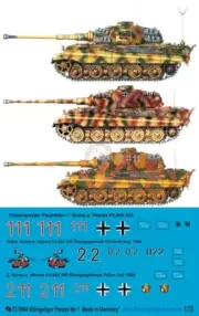 Peddinghaus 1/72 Tiger II (King Tiger) Tank Markings WWII No.1 (3 tanks) 984