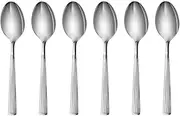 Stainless Steel Tea Spoon Set – 6 Pieces, Silver Finish – 28L x 8.5W cm, 1.5 mm Thickness – Elegant & Durable Cutlery for Everyday Use