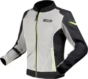 LS2 Airy Evo, textile jacket women , color: Light Grey/Black/Neon-Yellow , size: XS