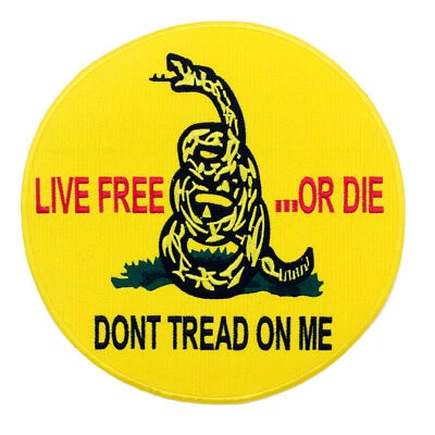 Don't Tread on me Yellow Round Back Patch for Biker Vest