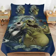a1303 The Nightmare Before Christmas Duvet Cover Set, 3 Piece Bedding Set 86x70" Double Sided Printing Decorative Comforter Cover Set (1 Duvet Cover +