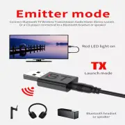 Bluetooth 5.0 audio transmitter receiver USB adapter for TV PC car speaker black
