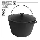 Cast iron pot with picnic lid, Tourist, 1.6 Camp Fire Deep Pan Lagman Kazan