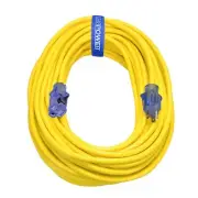 100 ft 14/3 SJTW Heavy Duty Outdoor Extension Cord with Lighted Locking Conne...