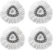 Emapoy 4 Pcs Spin Mop Replacement Head for Vileda, Compatible with O-Cedar Easywring, Triangular Mop Heads with Fine Fiber Rotatable Mop Refills Compatible (5.7 in)