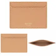 OROTON Women Credit Card Sleeve Wallet Anna Pebble Leather Biscotti NWT