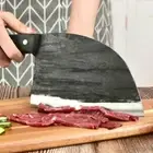 Cleaver Knife Handmade Forged Steel Full Tang Wood Handle Chef Slicing Butcher L
