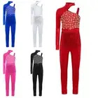 Kids Girls Jumpsuit Latin Bodysuit Hip Hop Unitard Dance Rompers Full Length