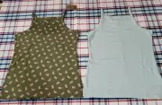 Girl's Jersey Stretch Cami Tops 2 Pack- Fox Print & Light Green Size XXL 14-16
