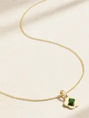 [STONE AND STRAND] STONE AND STRAND - Flower Child 14-karat Gold Chrome Diopside Necklace - Green - One size One size Green