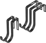 CENHANG Adjustable Cubicle Hooks, Over The Door Hooks, Premium Metal Cubicle Door Hangers, Fit 1 3/8" to 3 1/2" Panels Heavy Duty Holder for Clothes, Towels, Hats, Black, 5 Pcs