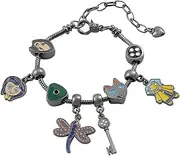 [Bulbasaur] Horror Movie Coraline Pandora Bracelet Beads Charms Cartoon Halloween Women Wrist Adjustable Accessories Jewelry Gifts