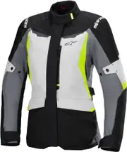 Alpinestars Stella ST-1, textile jacket waterproof women , color: Light Grey/Black/Grey/Neon-Yellow , size: XS