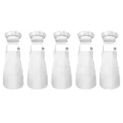 10-Piece Children's Apron and Chef Hat Set Adjustable Children's Kitchen Apron for Cooking and Pain