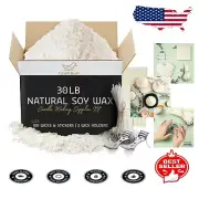 DIY Soy Candle Making Kit - 30 lb Natural Wax with 100 Wicks & Crafting Supplies