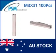 M3 X 31 PSM SPACER HEX FEMALE / FEMALE BRASS NICKEL PLATED SPA01BM331MM 100PCS