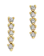 Zoe Chicco 14K Yellow Gold Tennis Diamond Vertical Stud Earrings