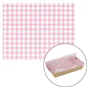 Pink Gingham Grease Proof Paper Plate / Tray Liners (8 Sheets)