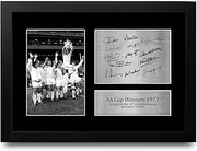 HWC Trading FR A4 Leeds United 1972 FA Cup Winners Printed Memorabilia Signed Autograph Photograph Display for Football Fans and Supporters - A4 Framed