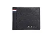 Ben Sherman Bi-Fold Wallet Bill/Money Men's Organiser w/ Spine Print Black