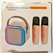 Portable Karaoke Machine PA Speaker System Wireless MicrophonesBluetooth K12
