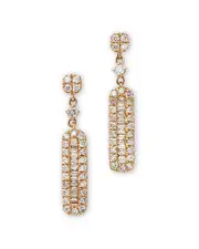 Bloomingdale's Fine Collection Diamond Round & Baguette Drop Earrings in 14K Yellow Gold, 0.70 tcw