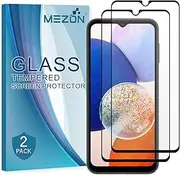 MEZON [2 Pack] Full Coverage Tempered Glass for Galaxy A14 5G - Crystal Clear Premium 3D Edge 9H HD Screen Protector (Galaxy A14 5G, 9H Full)