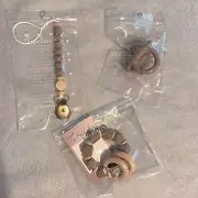 NWT Three Hearts Baby Pacifier Teether Bundle Modern Neutral Natural Silicone