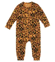 [Mini Rodini] Mini Rodini Baby Leopard-print jersey onesie M 12-18 brown