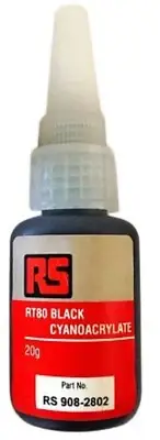 RS Pro SUPER GLUE 20g Black Liquid, Cyanoacrylate Adhesive
