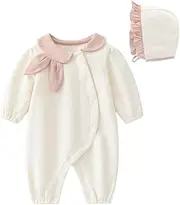 AGQT Baby Girl Bunny Costume One Piece 3D Rabbit Ear Easter Halloween Costume Size 0-24 Months