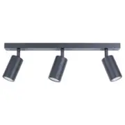 Pillar Light Adjustable 3 Light GU10 Black IP44 Rectangular Bar Back Plate