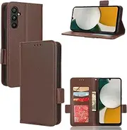 Compatible with Samsung Galaxy A34 5G Wallet Case,PU Leather Folio Flip Case Compatible with Samsung Galaxy A34 5G Cell Phone Leather Case Brown