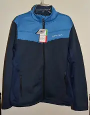 New Mens Spyder Jacket Medium Blue Zip Front Wind Resistant Thermo Web Coat