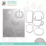 NEW - Simon Says Stamp AUTUMN KNITS Embossing Folder & Dies