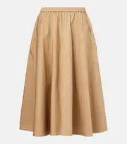 [Vince] Vince Cotton-blend midi skirt AU 14 beige