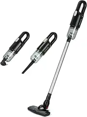 Stick Rechargeable Cordless, 2 Gear Suction Adjustable, 18000pa Suction Handheld Vacuum Upright Vacuum with Filter, Household Stick Vacuum for Pet H Hardfloor, Carpet (Black)